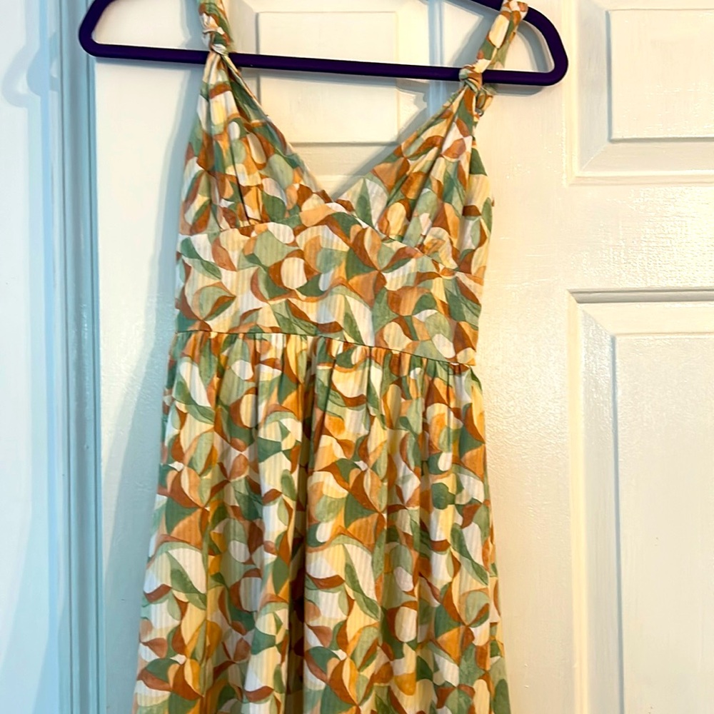 Abercrombie & Fitch Green and Orange Patterned Dress